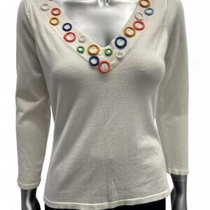 white retro long sleeve blouse